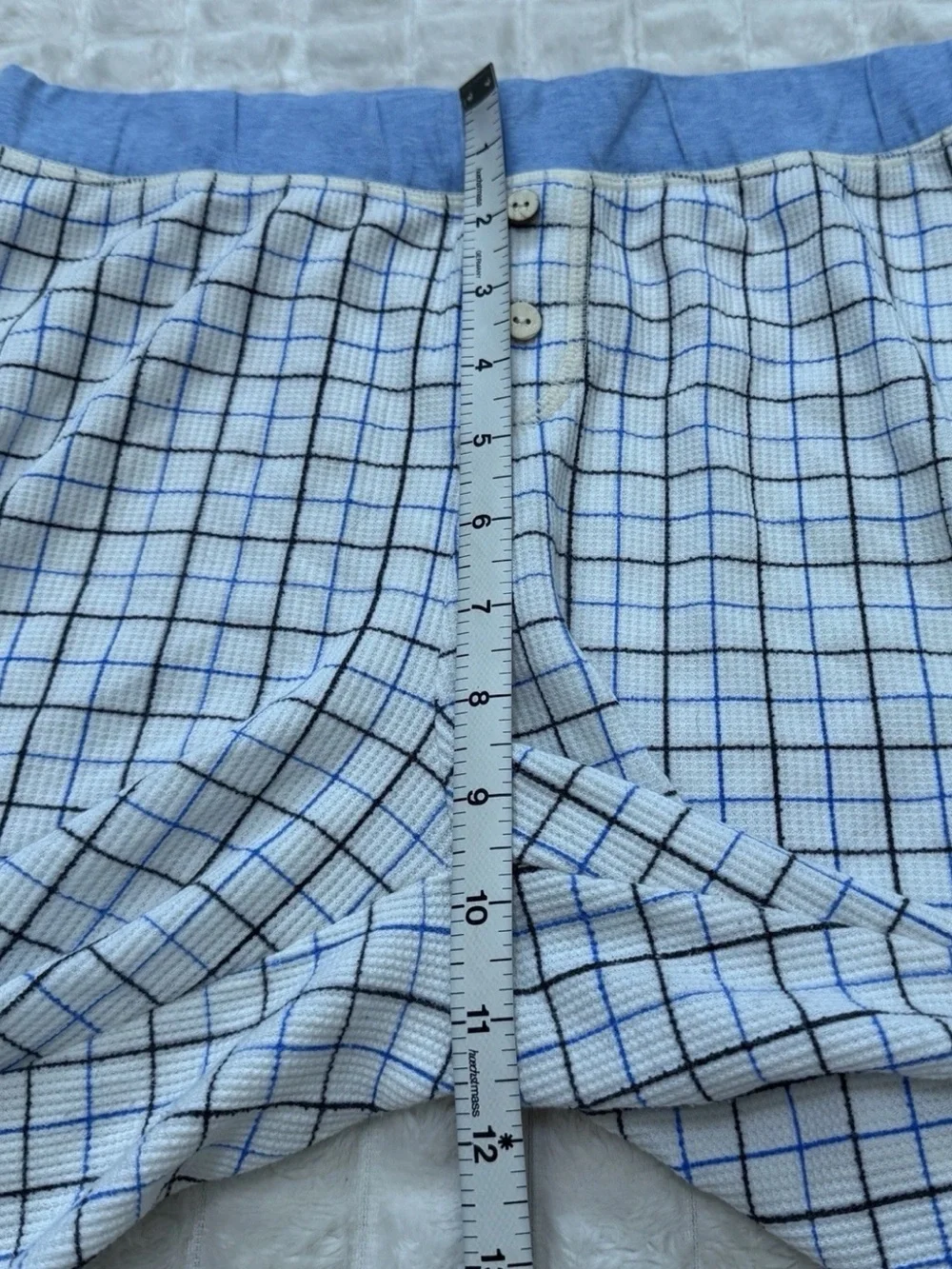 Free People Intimately Small Blue & White Thermal Pajama Set